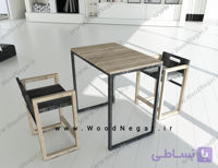 صندلی و میز کافه ای و آشپزخانه دو نفره چوبی سری Cubic Furniture
