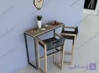 صندلی کانتر کافه ای چوبی سری Modern Frame 70 cm