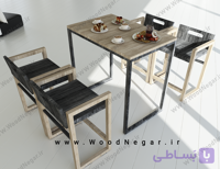 صندلی و میز چهار نفره کافه ای و ناهارخوری سری Modern Frame Cafe