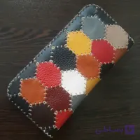 کیف پول چرم طبیعی چهل تکه دست دوز طرح پازل کد 10