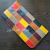 کیف پول چرم طبیعی چهل تکه دست دوز کد 6