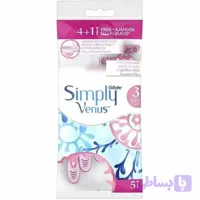 خود تراش زنانه ژیلت مدل Simply Venus بسته ۵ عددی