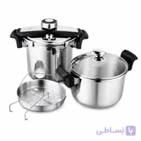 زودپز دوقلو یونیک سرویس 5+7 لیتری استیل 18/10