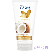 کرم دست روغن نارگیل و شیر بادام داو Dove Restoring Care حجم 75 میلی لیتر