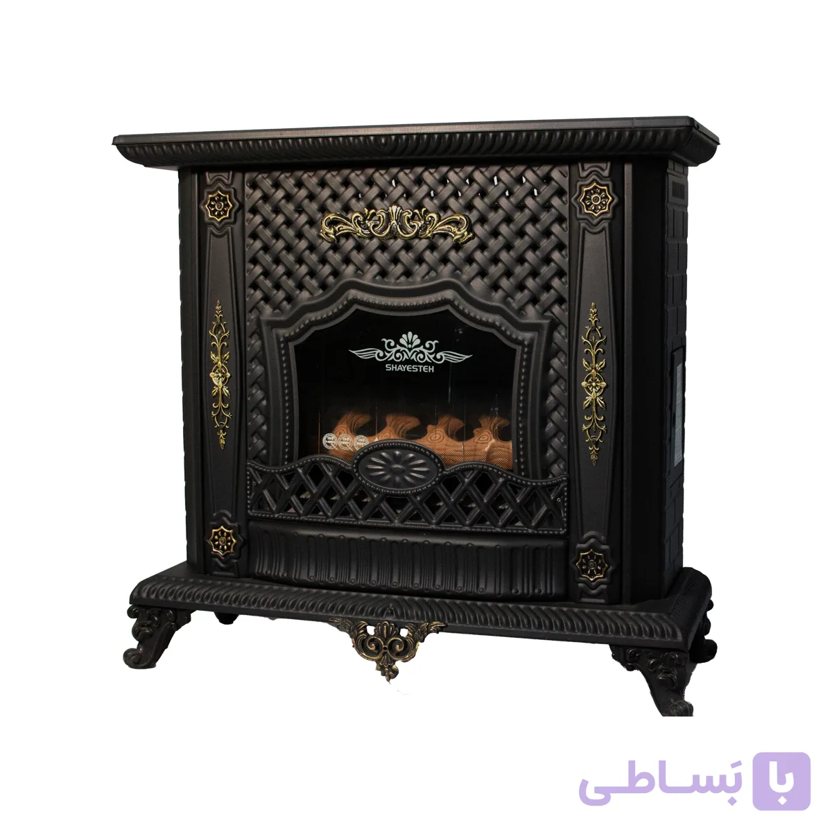 بخاری گازی طرح شومینه ۳۶هزار حصیری پایه دار فوق العاده شیک