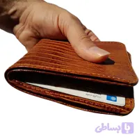 کیف پول مردانه مدل چرم طبیعی گاوی طرح دار