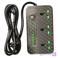 3 راهی برق 4 پورت USB و 1 پورت تایپ سی طول 2.0 متر HG-135C