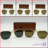 عینک خلبانی(فریم طلایی شیشه عسلی ) AO