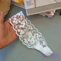 هدبند سفید شکوفه دانتل