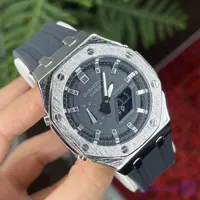 ساعت کاسیو جی شاک دو زمانه -G-Shock ( قاب فلزی نقره ای ) | مقاوم، ضد ضربه و ضد آب-غیر اصل