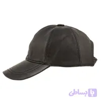 کلاه کپ چرم طبیعی مشکی