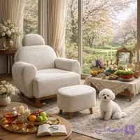 صندلی راک چوبی گهواره ای مدل نیلی