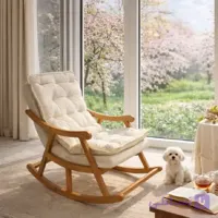 صندلی راک چوبی گهواره ای مدل نیلسا
