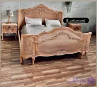 تخت خواب حصیری تمام چوب فلورانس