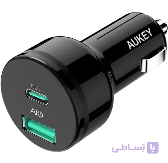 شارژر فندکی 2 پورت 25 وات آکی مدل Aukey 2 Port USB-C Car Charger CC-Y9