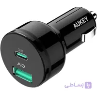 شارژر فندکی 2 پورت 25 وات آکی مدل Aukey 2 Port USB-C Car Charger CC-Y9