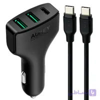 شارژر فندکی ۳ پورت ۴۹.۵ وات آکی مدل Aukey USB-C Car Charger CC-Y3