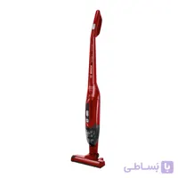 جارو شارژی عصایی بوش مدل BBHF214R با باتری لیتیوم-یون 14.4 ولت، قابلیت 2in1 پایه‌دار و دستی، وزن سبک 2.4 کیلوگرم، ظرفیت مخزن 0.4 لیتر و زمان شارژ سریع 5 دقیقه، مناسب نظافت فرش، مبلمان و خودرو