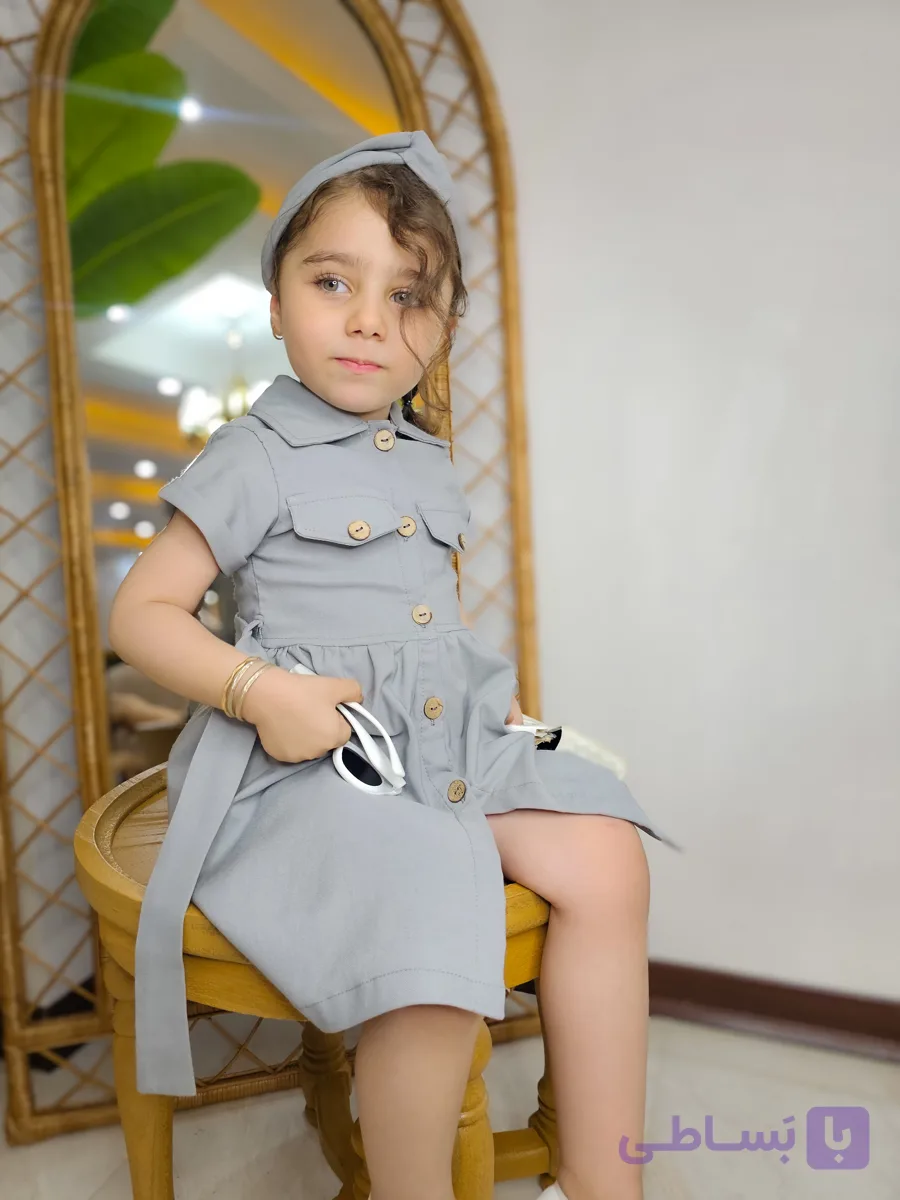 پیراهن جذاب دخترانه کتان السا