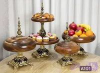 سرویس پذیرایی 4 پارچه چوب گردو براق کد A101