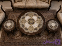 ست رومیزی سه تکه گرد | ست رومیزی گرد | رومیزی گرد ترک