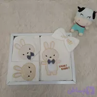 ست سیسمونی نوزادی دخترانه و پسرانه 4 تیکه طرح خرگوش رنگ صورتی با جعبه مارک lovi baby