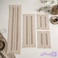 ست رومیزی 4 تکه مینیمال |ست رومیزی و رانر 4 تکه مکرومه