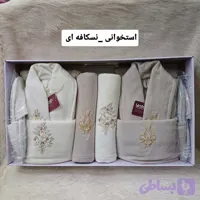 ست حوله عروس دامادی10 تکه (دوقلو) گلدوزی شده