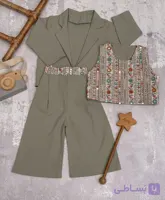 سه تیکه کت و شلوار سوزن دوزی مدل (کت سوزن)