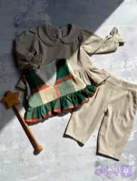 لباس دخترانه . لباس سه تیکه دخترانه ست سه تیکه دخترانه لباس دخترانه شومیز شلواردخترانه (۱سال الی۱۰سال)