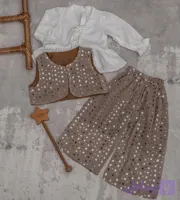 ست سه تیکه دخترانه و کودکانه مدل (پولک)کودک الی ۱سال الی ۱۲سال