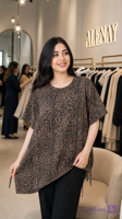 بلوز طرح دار نخی خارجی E3071