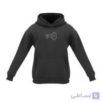 هودی مردانه ایرانی طرح سرو سیاه I5 رنگ سفید