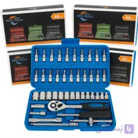 جعبه بکس ۴۶ عددی - درایو ۱/۴ اینچ - برند New Tools - کیت کامل آچار و سری بکس