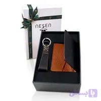 ست هدیه چرم طبیعی زنانه و مردانه NESEN کد TT12