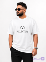 تیشرت سفید مردانه VALENTINO سایز بزرگ 3XL و 4XL 🔥 باکسی، شیک و ترند