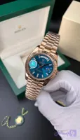 ساعت مچی مردانه اتومات برند رولکس دی دیت ROLEX DAY DATE (رزگلد صفحه سورمه ای)