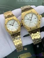 ساعت ست زنانه و مردانه ای پی (audemars piguet) طلایی صفحه سورمه ای