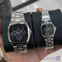 ساعت ویتوریا ست زنانه و مردانه مدل VT3466 نقره ای صفحه مشکی