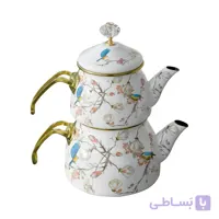 کتری و قوری شاهین مدل گل و پرنده  مدل 1356