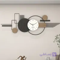 ساعت دیواری تلفیق چوبی فلزی  مدلH574 خرید مستقیم از تولیدی