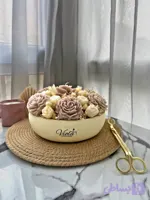 ظرف بتنی گل آلاله کرم