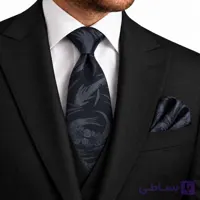 ست کراوات و پوشت ( دستمال جیب ) مردانه کد039