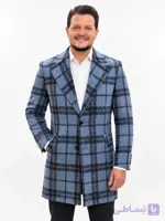 نیم پالتو مردانه چهارخونه آبی
