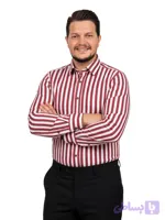 پیراهن مردانه راه راه قرمز