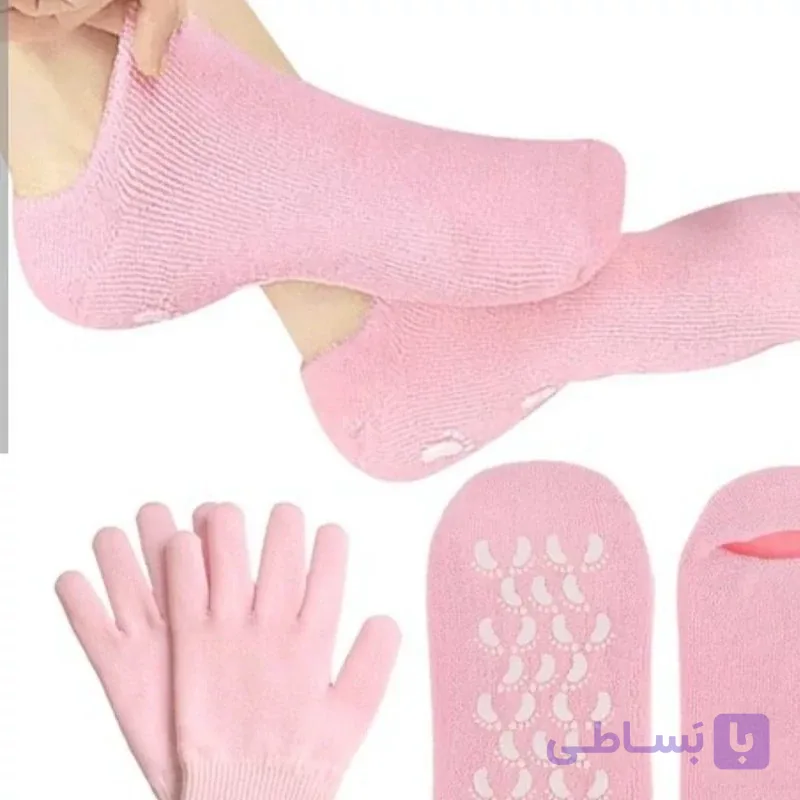 پک جوراب و دستکش سیلیکونی نرم کننده دست و پا