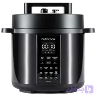 زودپز چندکاره نوتریکوک مدل SP204K با ظرفیت 6 لیتر، توان 1000 وات، درب هوشمند Smart Lid، قابلیت تأخیر در شروع، برنامه‌های پخت متنوع شامل آرام‌پز، بخارپز، سوپ‌ساز و ماست‌ساز، ظرف داخلی استیل ضد زنگ 304 و صفحه نمایش LED
