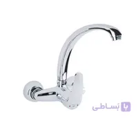 شیر ظرفشویی دیواری قهرمان مدل ایتالیایی | کروم با کارتریج اسپانیایی