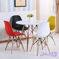 میز و صندلی غذاخوری چهارنفره چوبی ایفلی راش