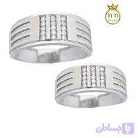 حلقه ست نقره لیزری شبیه طلا 894